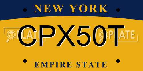 CPX50T New York License Plate