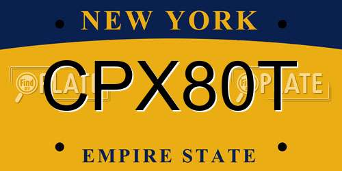 CPX80T New York License Plate