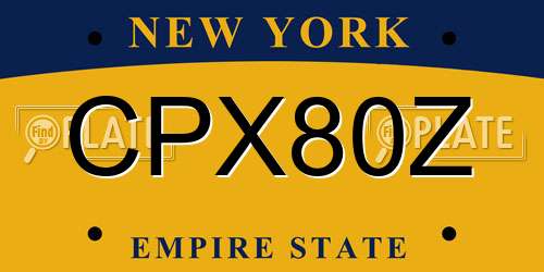 CPX80Z New York License Plate