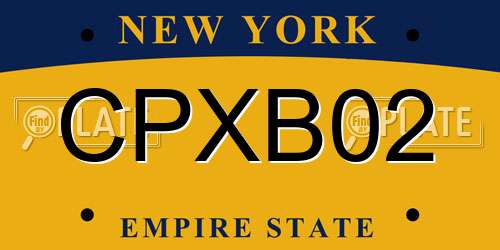 CPXB02 New York License Plate