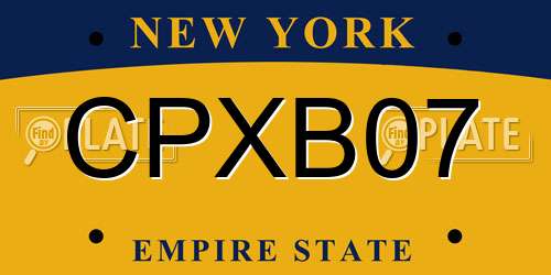 CPXB07 New York License Plate
