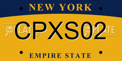 CPXS02 New York License Plate
