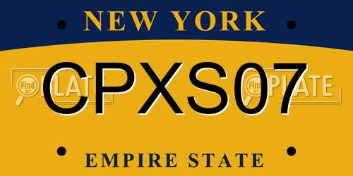 CPXS07 New York License Plate