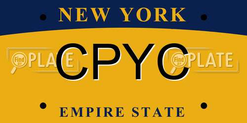 CPYC New York License Plate