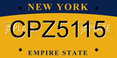 CPZ5115 New York License Plate