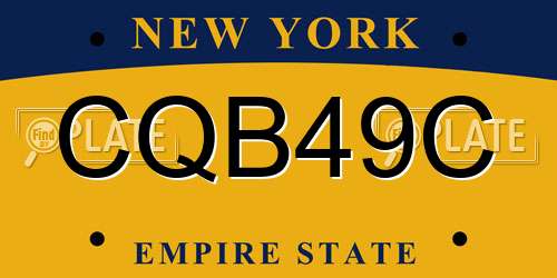 CQB49C New York License Plate
