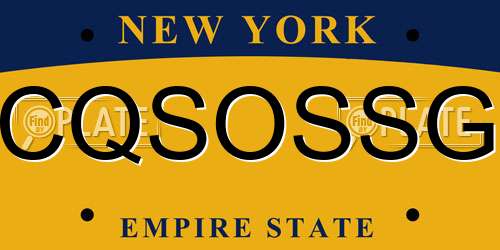 CQSOSSG New York License Plate