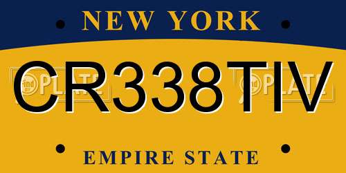CR338TIV New York License Plate