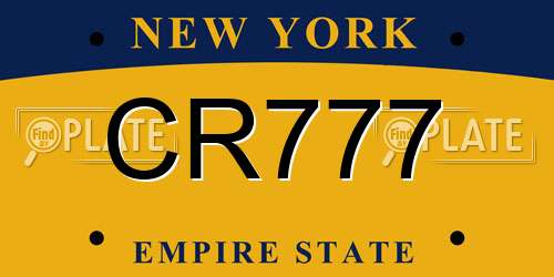 CR777 New York License Plate