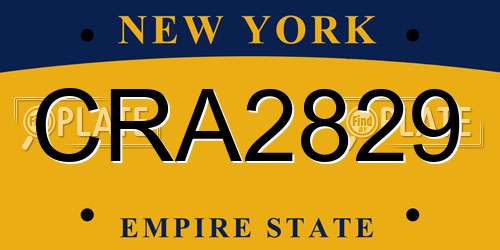 CRA2829 New York License Plate