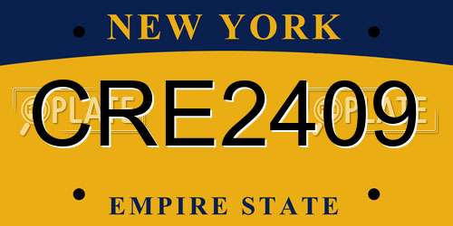CRE2409 New York License Plate