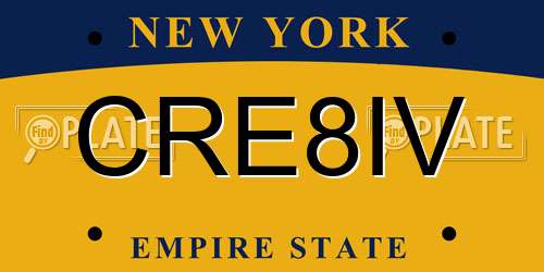 CRE8IV New York License Plate