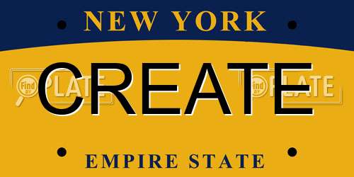 CREATE New York License Plate