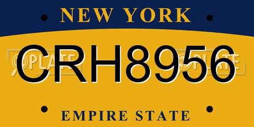 CRH8956 New York License Plate