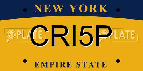CRI5P New York License Plate
