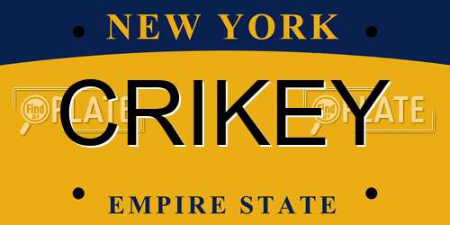 CRIKEY New York License Plate