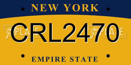 CRL2470 New York License Plate