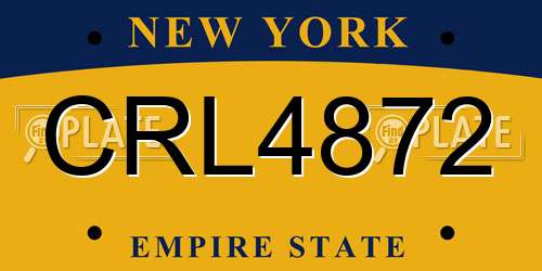CRL4872 New York License Plate