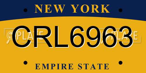 CRL6963 New York License Plate