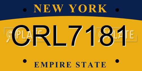 CRL7181 New York License Plate