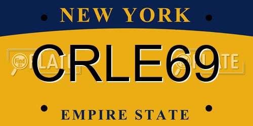 CRLE69 New York License Plate