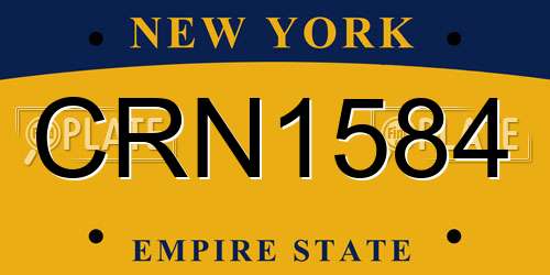 CRN1584 New York License Plate