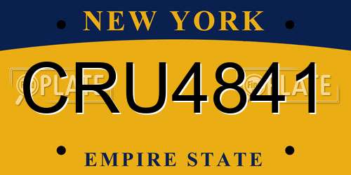 CRU4841 New York License Plate