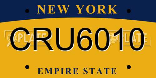 CRU6010 New York License Plate