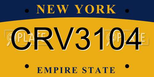 CRV3104 New York License Plate