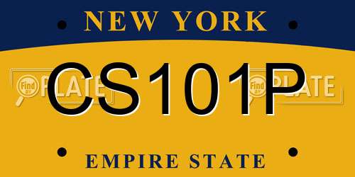 CS101P New York License Plate