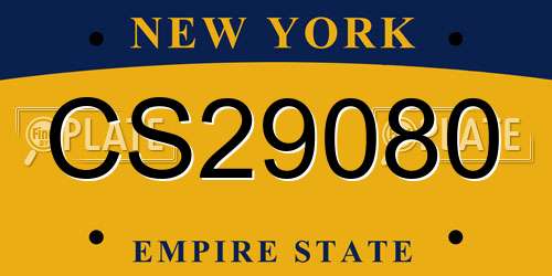 CS29080 New York License Plate