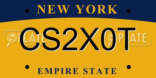 CS2X0T New York License Plate