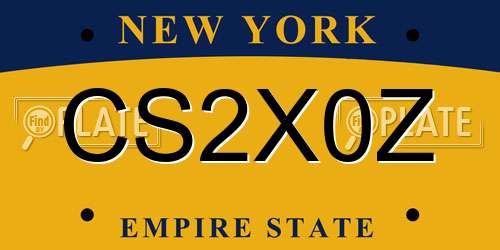 CS2X0Z New York License Plate