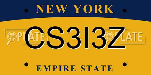 CS3I3Z New York License Plate