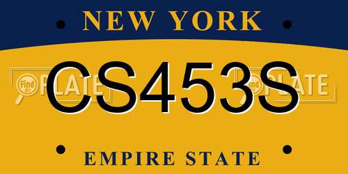 CS453S New York License Plate