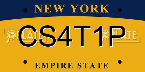 CS4T1P New York License Plate