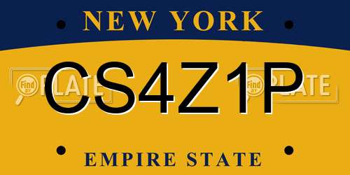 CS4Z1P New York License Plate