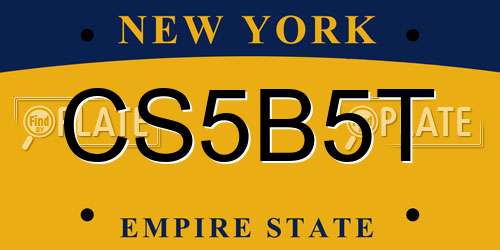 CS5B5T New York License Plate