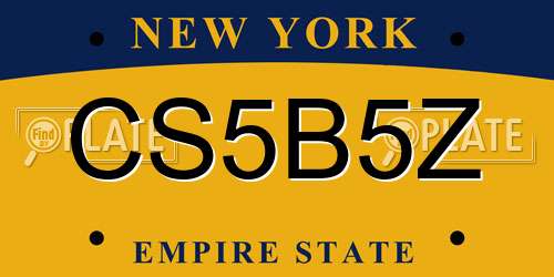 CS5B5Z New York License Plate
