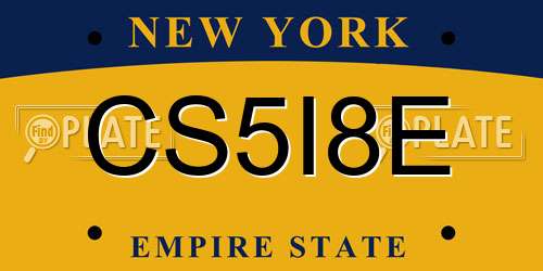 CS5I8E New York License Plate