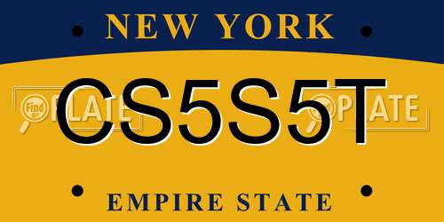 CS5S5T New York License Plate