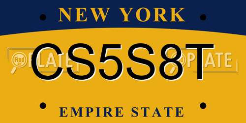 CS5S8T New York License Plate