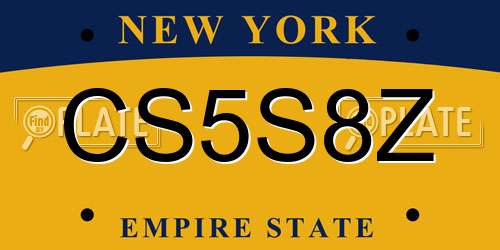 CS5S8Z New York License Plate