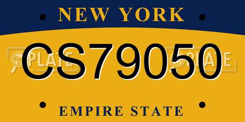 CS79050 New York License Plate