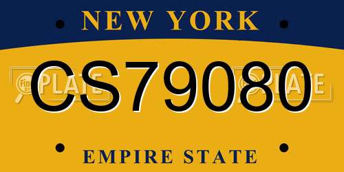 CS79080 New York License Plate