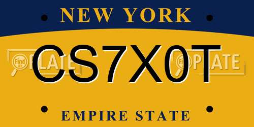 CS7X0T New York License Plate