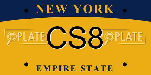 CS8 New York License Plate