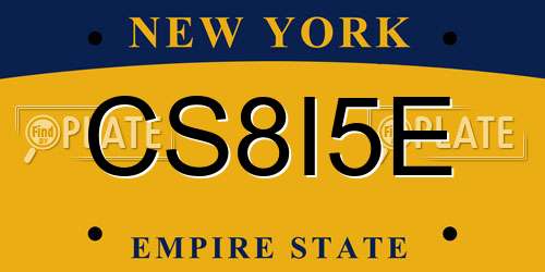 CS8I5E New York License Plate