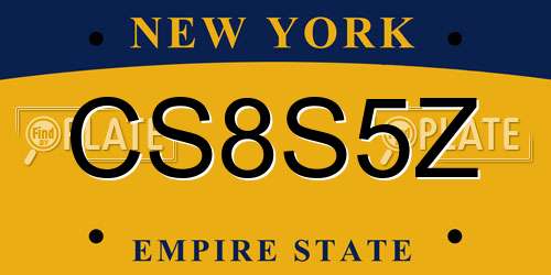 CS8S5Z New York License Plate