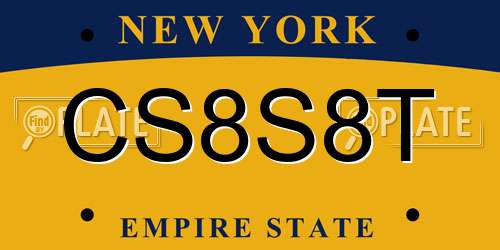CS8S8T New York License Plate